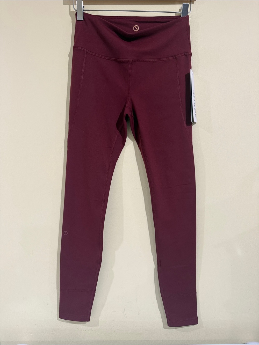 Maroon High-Rise Seamless Active Leggings